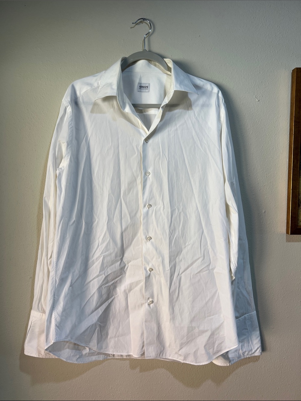 Armani White Long-Sleeve Dress Shirt